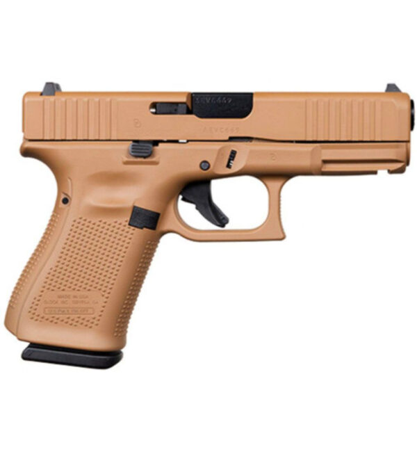 GLOCK 19 GEN 5 9MM PISTOL MOS 4.02"15RD, FDE - PA195S203MOSFDE
