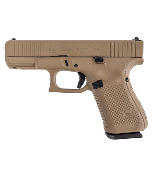 GLOCK 19 GEN 5 9MM PISTOL MOS 4.02"15RD, FDE - PA195S203MOSFDE