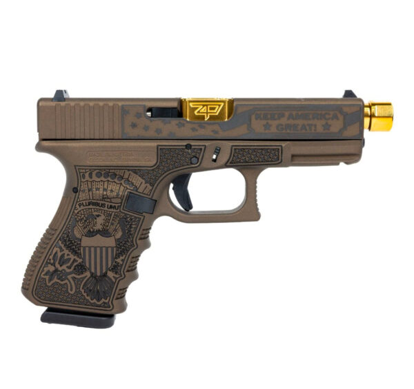 GLOCK 19 TRUMP THREADED BARREL 9MM PISTOL, BURNT BRONZE - PI19502T