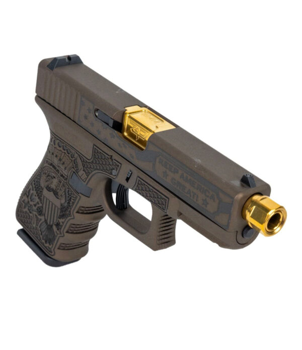 GLOCK 19 TRUMP THREADED BARREL 9MM PISTOL, BURNT BRONZE - PI19502T
