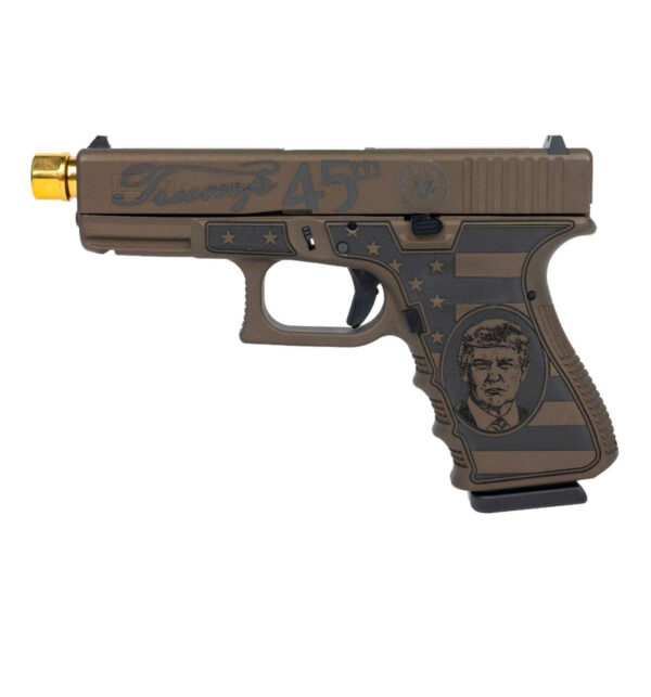 GLOCK 19 TRUMP THREADED BARREL 9MM PISTOL, BURNT BRONZE - PI19502T