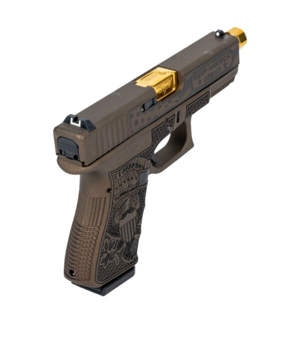 GLOCK 19 TRUMP THREADED BARREL 9MM PISTOL, BURNT BRONZE - PI19502T