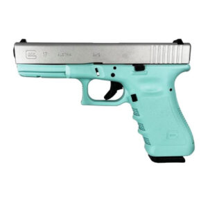 GLOCK G17 GEN 3 CUSTOM ROBIN'S EGG BLUE/CRUSHED SILVER STANDARD 9MM 4.49" 17RDS, ROBIN'S EGG BLUE