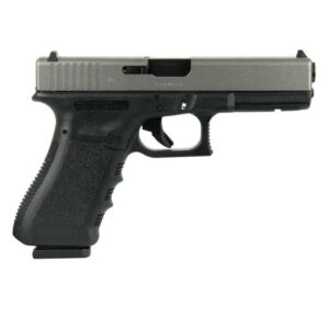 GLOCK G17 GEN 3 CUSTOM TWO-TONE BLACK/SILVER STANDARD 9MM 4.49" 17RDS, BLACK