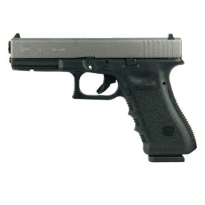 GLOCK G17 GEN 3 CUSTOM TWO-TONE BLACK/SILVER STANDARD 9MM 4.49" 17RDS, BLACK