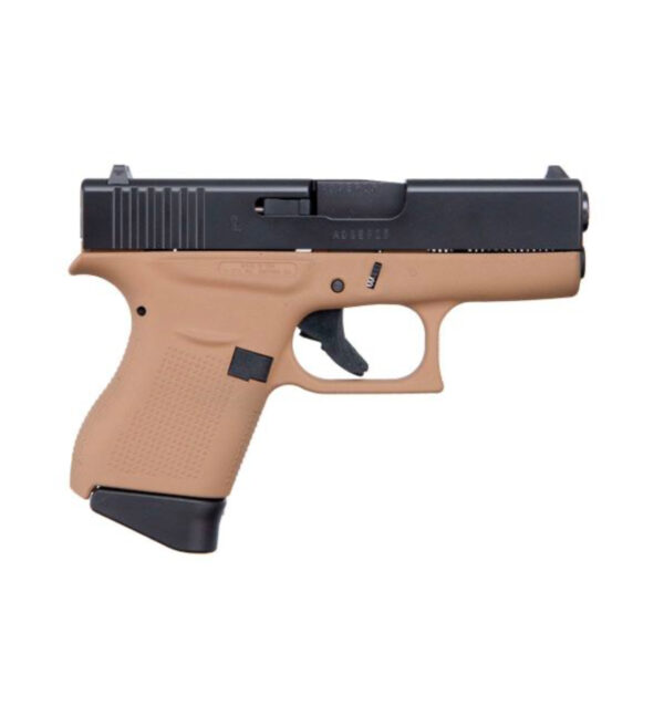 GLOCK G43 3.39" 9MM PISTOL, FDE/BLACK - ACG-00838
