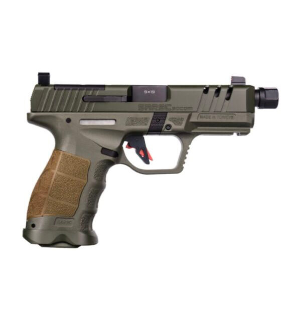 SAR USA SAR9 C SOCOM 9MM 4.70" HIGH-CAPACITY PISTOL 15/21RDS, OD GREEN - VERSATILE AND DURABLE - SAR9CSOCOMOD