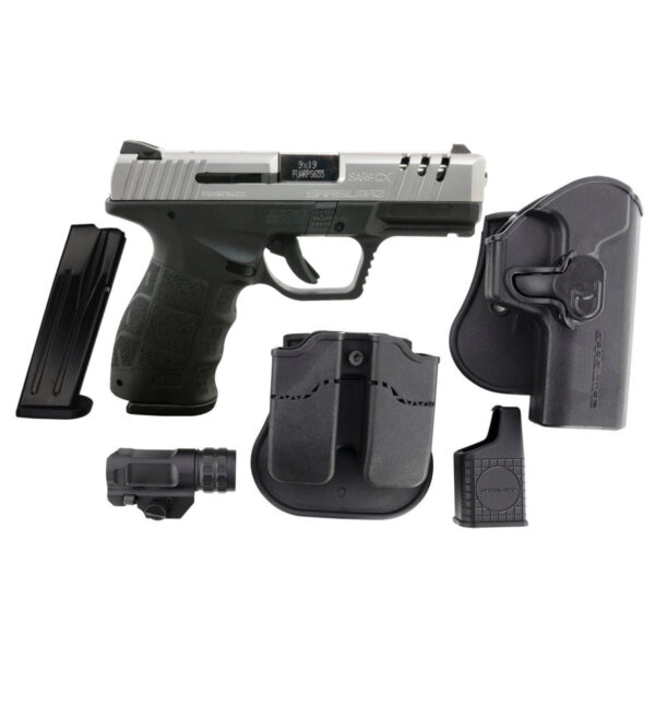 SAR USA SAR9 CX 9MM 4" 15RD PISTOL, BLACK/ SS - SAR9CXST