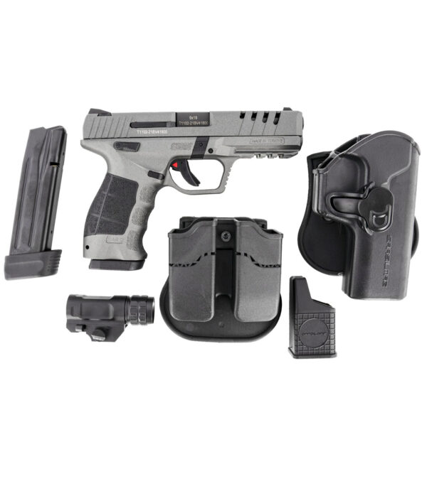 SAR USA SAR9X 9MM PISTOL W/ WEAPON LIGHT, PLATINUM CERAKOTE - SAR9XPT