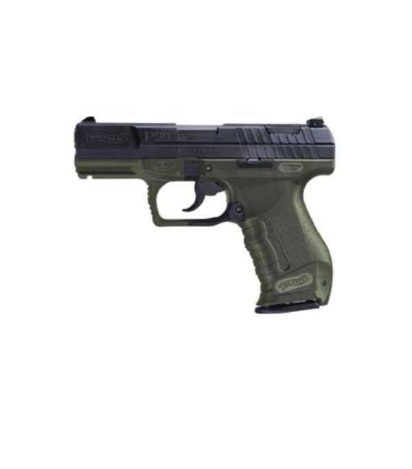 WALTHER P99 9MM PISTOL, 4" BARREL, FIXED SIGHTS, BLACK, OD GREEN - 287417210