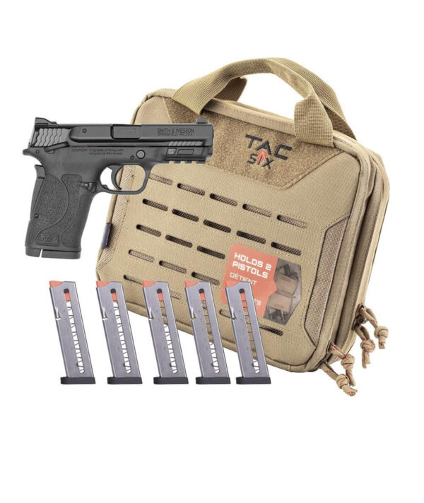 SMITH & WESSON M&P380 SHIELD EZ M2.0 .380 AUTO PISTOL BUNDLE 3.68" 8RD, BLACK